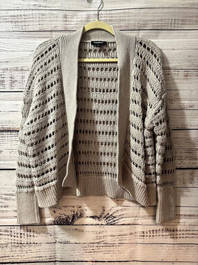 Express Open Front Cardigan Beige Size Medium